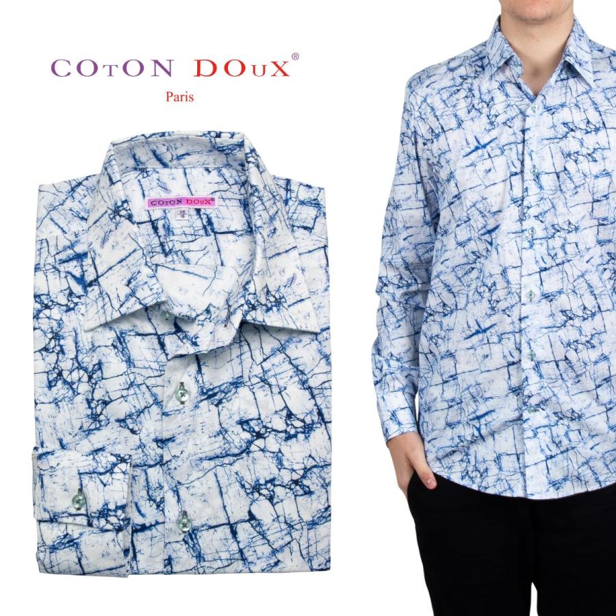 シャツ メンズ 柄シャツ 長袖 ブランド フランス イタリア 大人