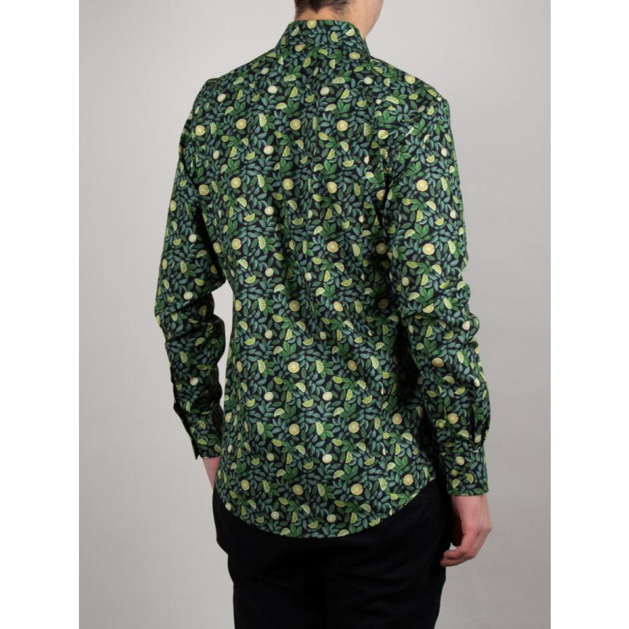 【はと03】オリアン 花柄 コットンシャツ 長袖 XL イタリア製 シャツ メンズ 柄シャツ 長袖 ブランド フランス イタリア 大人 高級