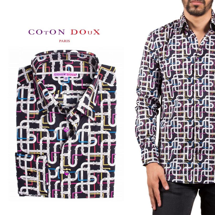 柄シャツ カジュアルシャツ メンズシャツ 長袖 派手 シャツ お洒落 可愛い レトロ プリント パイプアート Cotondoux コトンドゥ Mad1530pipes Mad1530pipes Cotondoux コトンドゥ ヤフー店 通販 Yahoo ショッピング