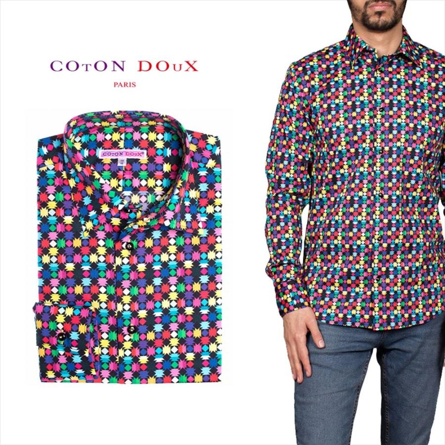 最高の 柄シャツ カジュアルシャツ ドレスシャツ メンズ 長袖 レトロ ブランド 可愛い 派手 アート Cotondoux コトンドゥ M91ad1606tribalpat メール便なら送料無料 Brivanbiotech Com