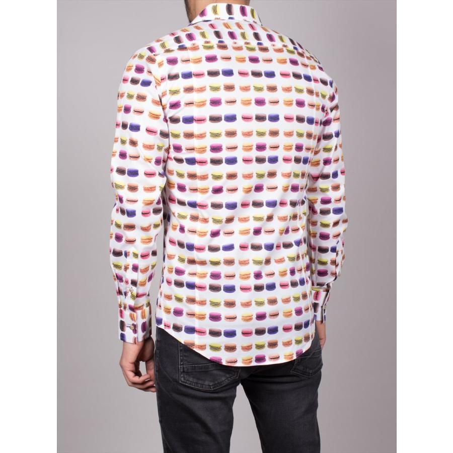 フランス 柄シャツ カジュアルシャツ メンズ 長袖 レトロ お洒落