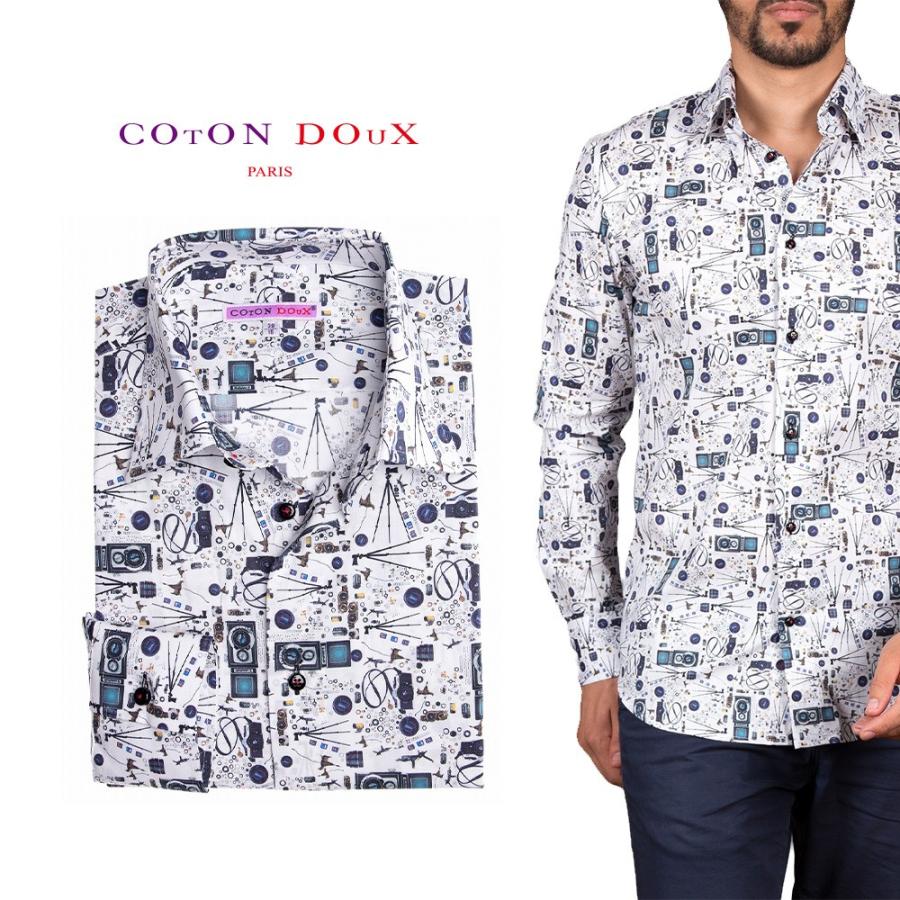 柄シャツ メンズ 長袖 大人 デザイン プリント 派手シャツ カメラ レトロ ポップアート Cotondoux コトンドゥ M92ad1775camera M92ad1775camera Cotondoux コトンドゥ ヤフー店 通販 Yahoo ショッピング