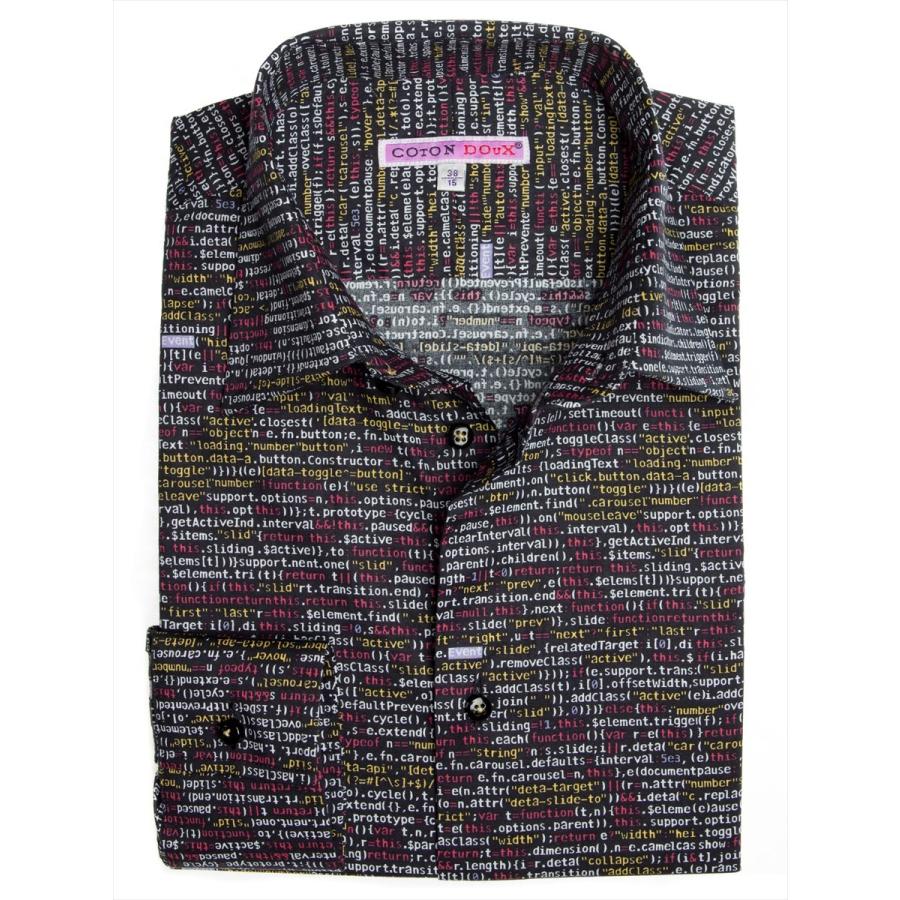 フランス 柄シャツ メンズ 長袖 大人 デザイン プリント 派手シャツ  プログラミング アート CotonDoux コトンドゥ m92ad1781program |  | 04