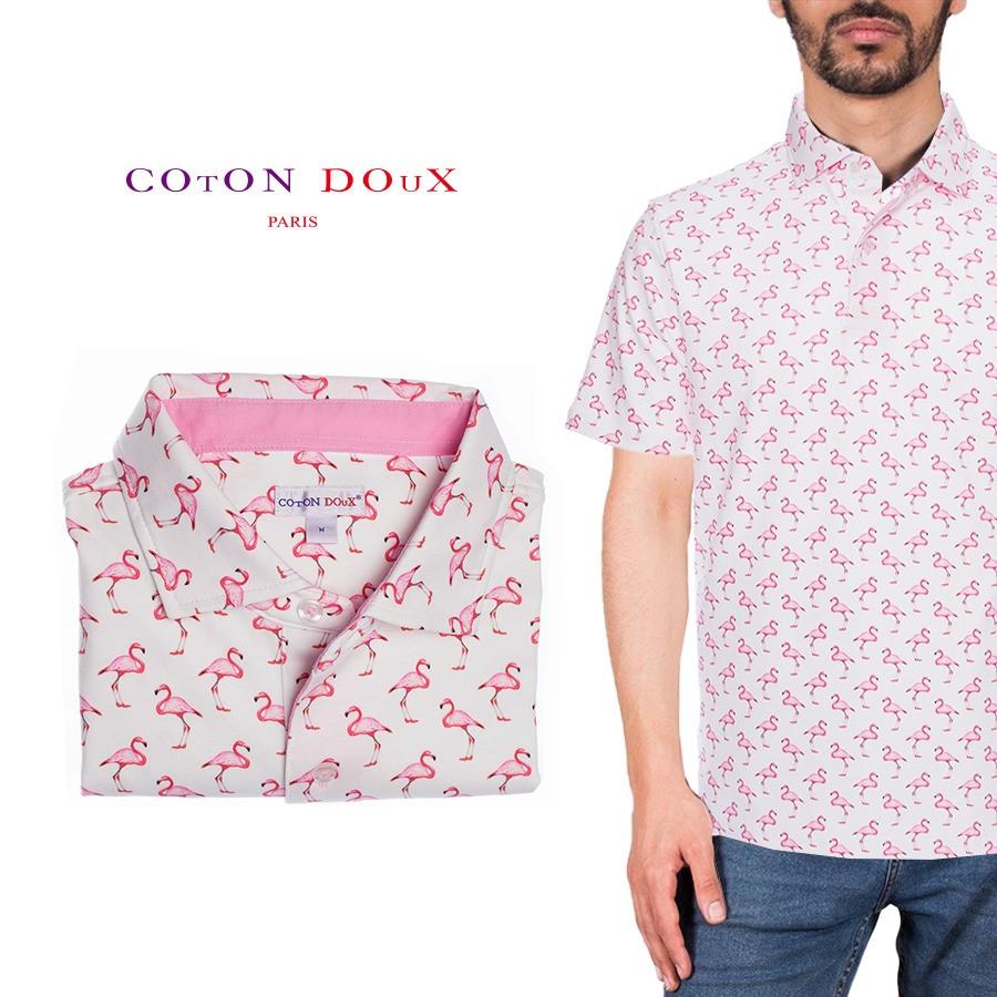 安い購入 ゴルフウェア タウンウェア Mpd54 イタリア フランス レトロ 可愛い お洒落 フラミンゴ 派手 シャツ メンズ プリント 柄 ブランド 半袖 ポロシャツ Cotondoux コトンドゥ ワイドカラー カラフル メンズウエア Albinofoundation Org