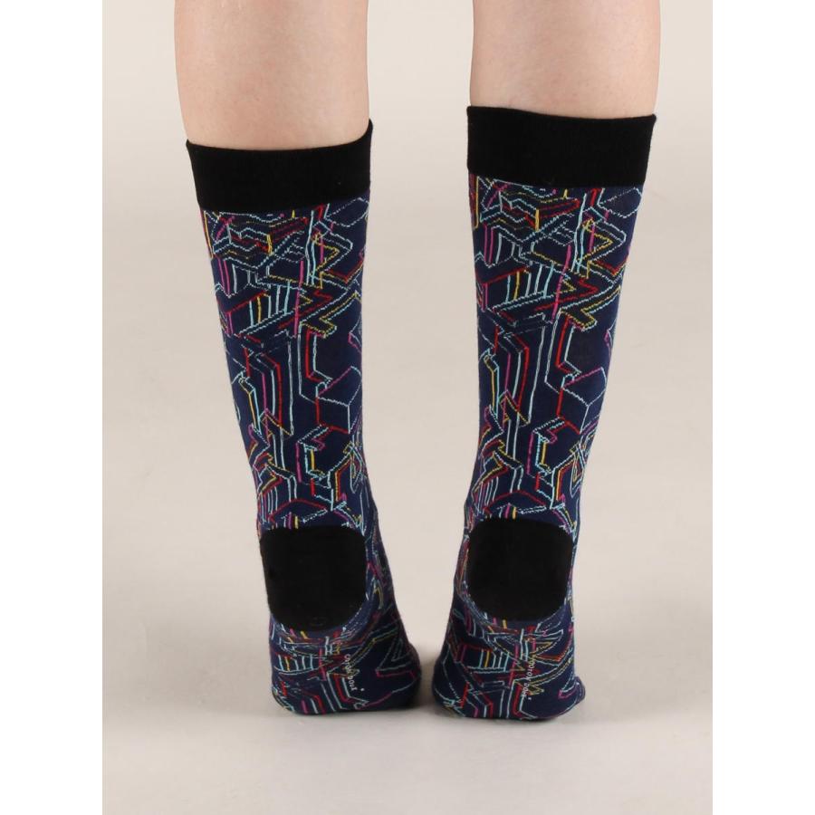 ソックス 靴下 くつした メンズ レディース 柄 ポップ 派手 迷路 ジオメトリック柄 CotonDoux（コトンドゥ） s22503 |  | 04