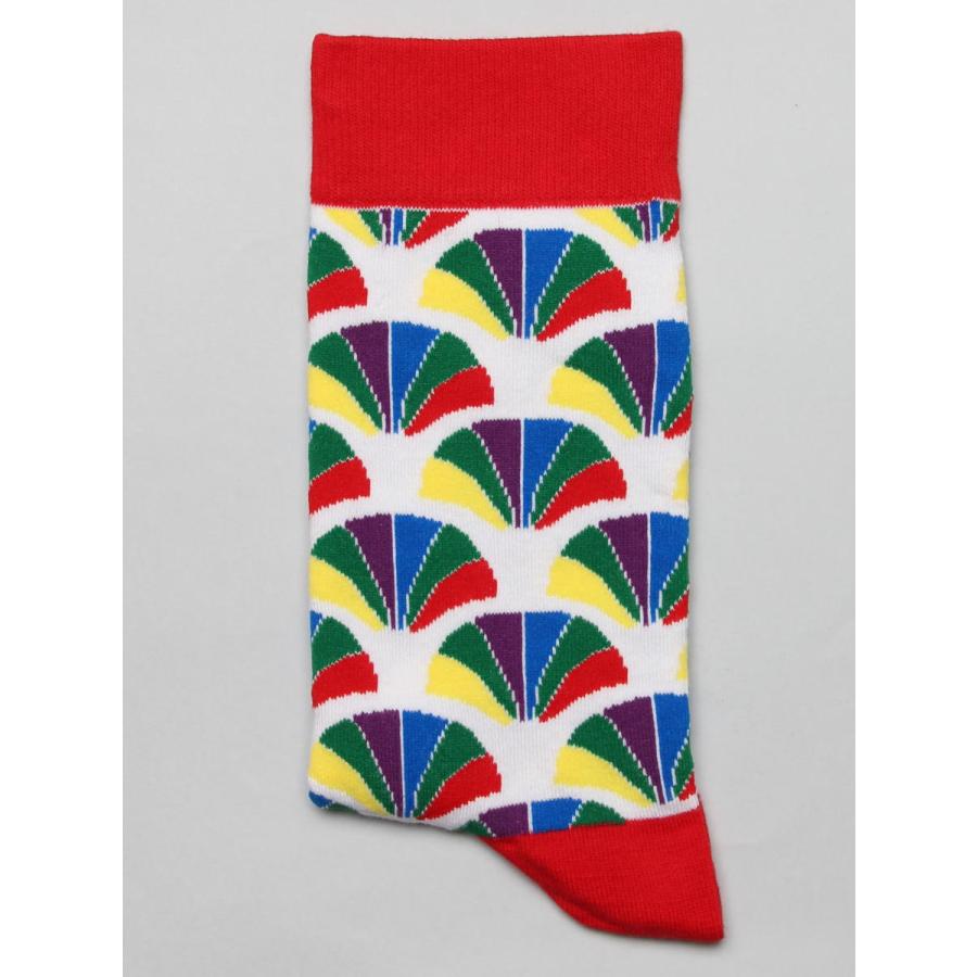 ソックス 靴下 くつした メンズ レディース 柄 ポップ 派手 レインボー 虹色  CotonDoux（コトンドゥ） s22512 |  | 01