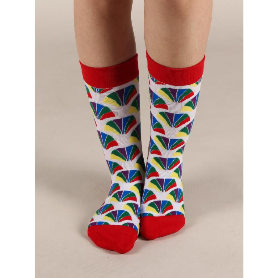 ソックス 靴下 くつした メンズ レディース 柄 ポップ 派手 レインボー 虹色  CotonDoux（コトンドゥ） s22512 |  | 04