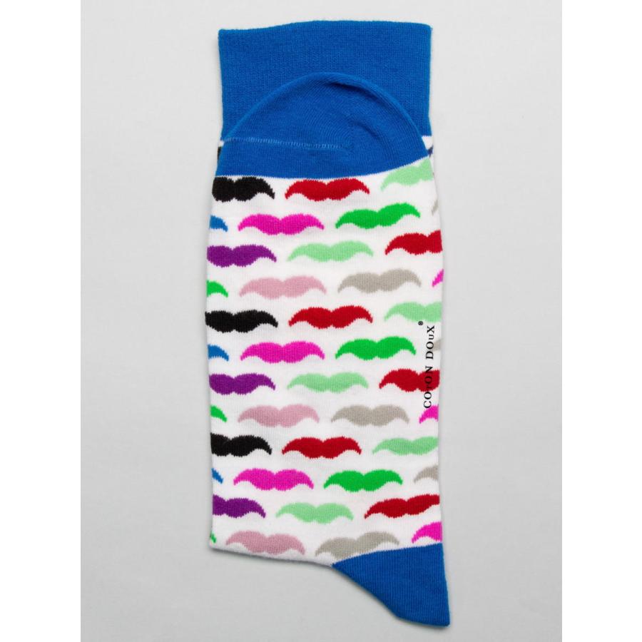 CotonDoux（コトンドゥ） ソックス 靴下 くつした メンズ 男女兼用 柄 ポップ 可愛い オシャレ お洒落 かわいい 髭柄 ひげ柄  s42608 |  | 02