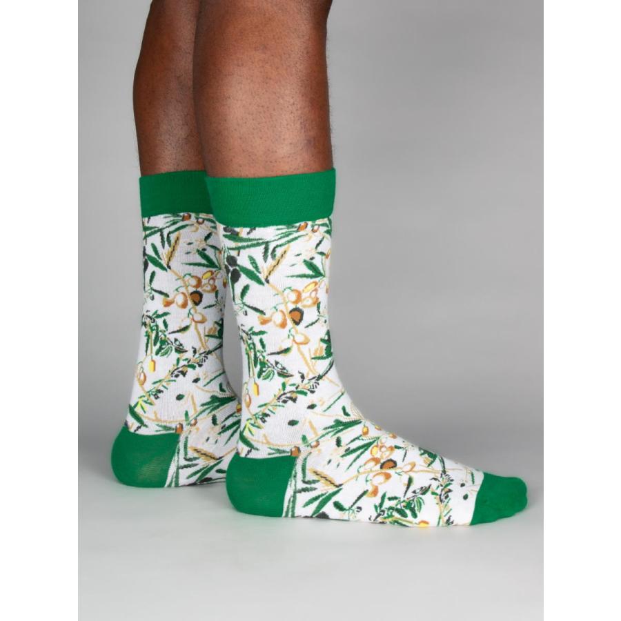 CotonDoux（コトンドゥ） ソックス 靴下 くつした メンズ 男女兼用 柄 ポップ 可愛い オシャレ お洒落 かわいい 派手 緑 グリーン ボタニカル柄  s42610 |  | 03
