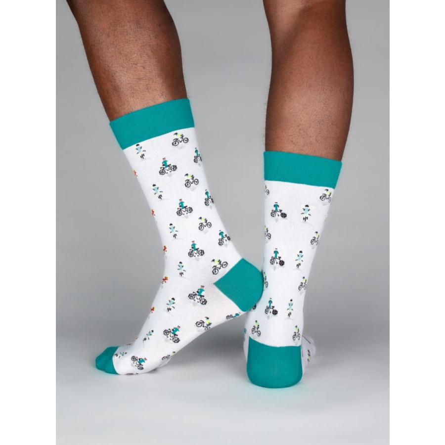 CotonDoux（コトンドゥ） ソックス 靴下 くつした メンズ 男女兼用 柄 ポップ 可愛い オシャレ お洒落 かわいい 派手 自転車柄  s42612 |  | 04