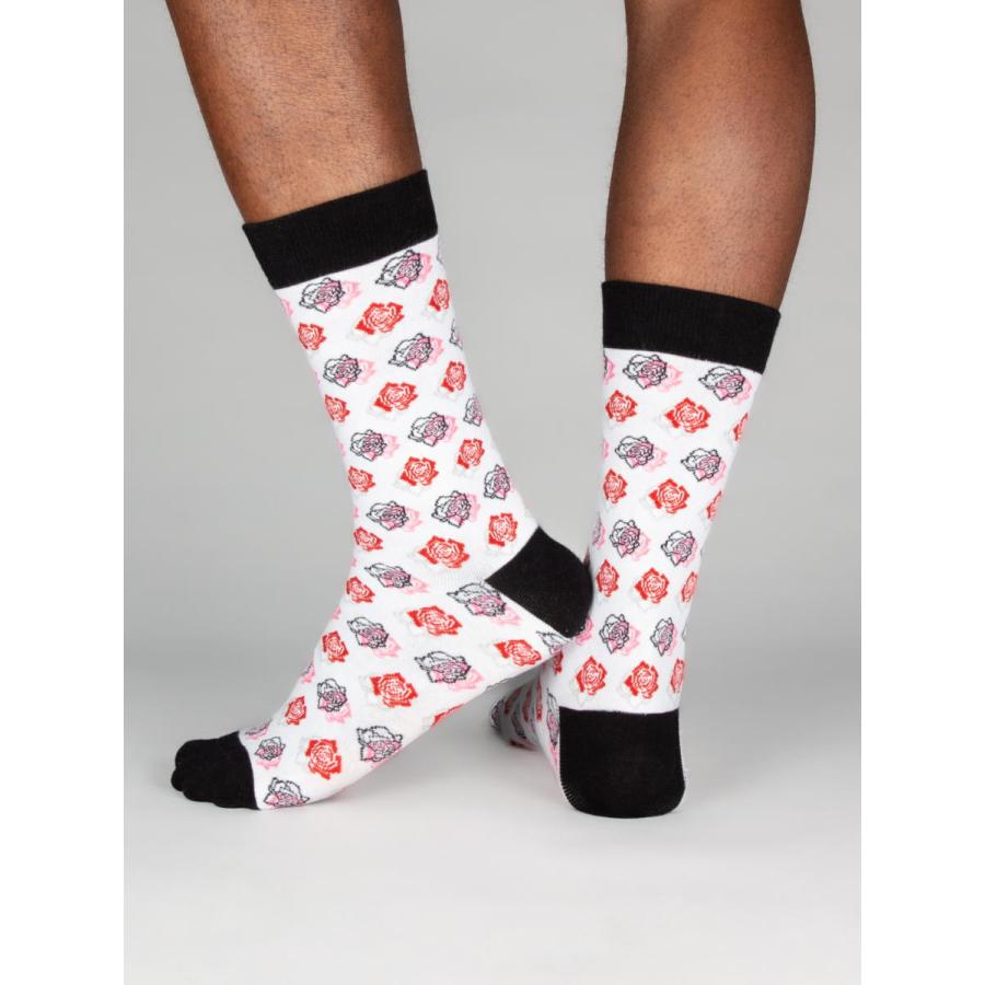 CotonDoux（コトンドゥ） ソックス 靴下 くつした メンズ 男女兼用 柄 ポップ 可愛い オシャレ お洒落 かわいい 派手 花柄 薔薇柄 バラ柄  s42613 |  | 04