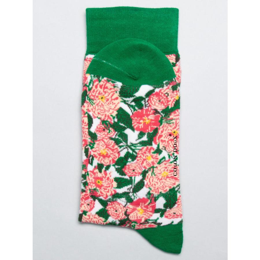 CotonDoux（コトンドゥ） ソックス 靴下 くつした メンズ 男女兼用 柄 ポップ 可愛い オシャレ お洒落 かわいい 派手 花柄 バラ柄 薔薇   s42615 |  | 02