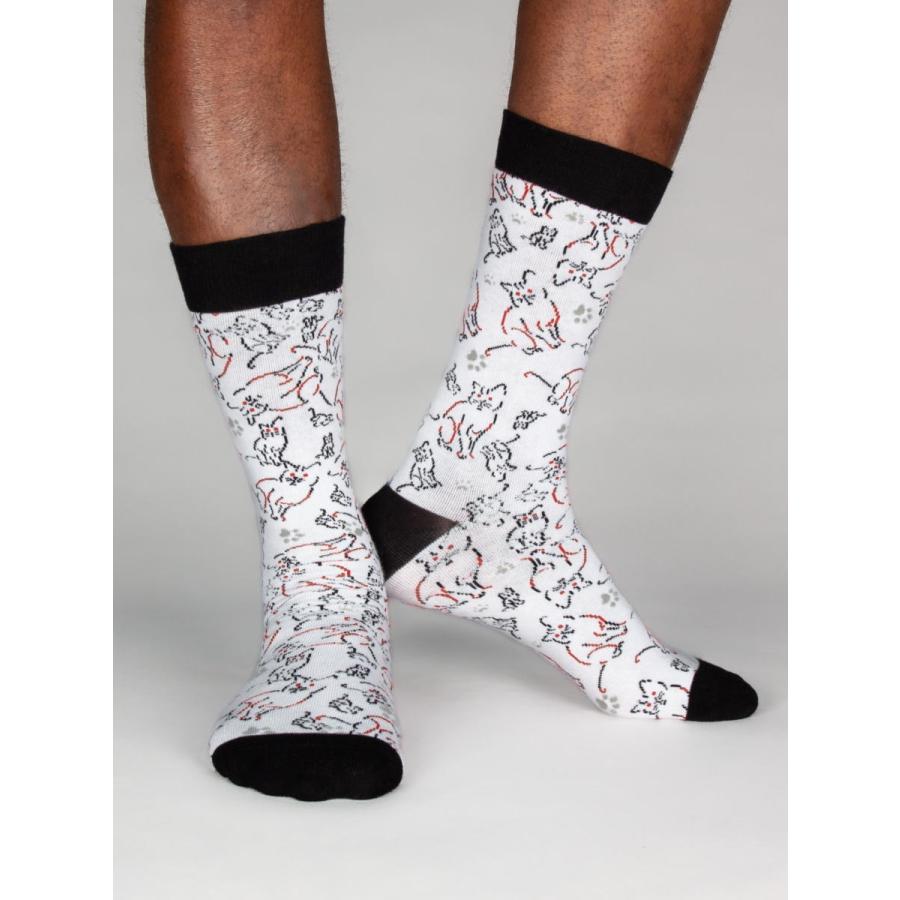 CotonDoux（コトンドゥ） ソックス 靴下 くつした メンズ 男女兼用 柄 ポップ 可愛い オシャレ お洒落 かわいい 猫柄 ネコ柄  s42616 |  | 03