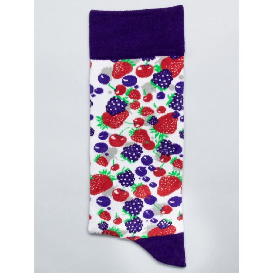 CotonDoux（コトンドゥ） ソックス 靴下 くつした メンズ 男女兼用 柄 ポップ 可愛い オシャレ お洒落 かわいい カラフル 果物柄 ベリー  s42617 |  | 01