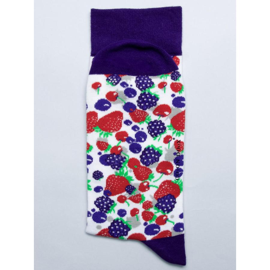 CotonDoux（コトンドゥ） ソックス 靴下 くつした メンズ 男女兼用 柄 ポップ 可愛い オシャレ お洒落 かわいい カラフル 果物柄 ベリー  s42617 |  | 02