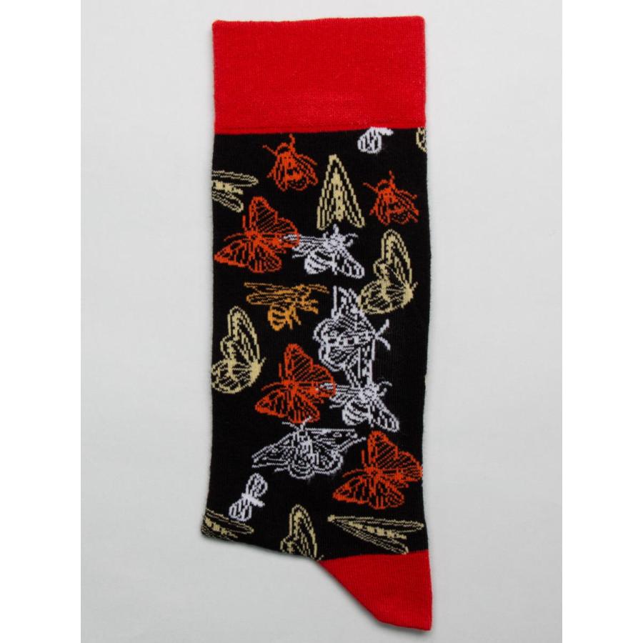 CotonDoux（コトンドゥ） ソックス 靴下 くつした メンズ 男女兼用 柄 ポップ 可愛い オシャレ お洒落 かわいい 派手 蝶柄  s42618 |  | 01