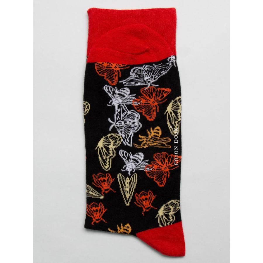 CotonDoux（コトンドゥ） ソックス 靴下 くつした メンズ 男女兼用 柄 ポップ 可愛い オシャレ お洒落 かわいい 派手 蝶柄  s42618 |  | 02