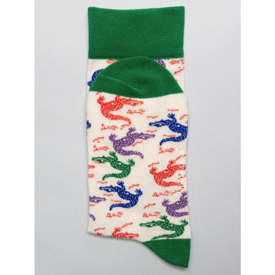 CotonDoux（コトンドゥ） ソックス 靴下 くつした メンズ 男女兼用 柄 ポップ 可愛い オシャレ お洒落 かわいい 派手 ワニ柄  s42623 |  | 02