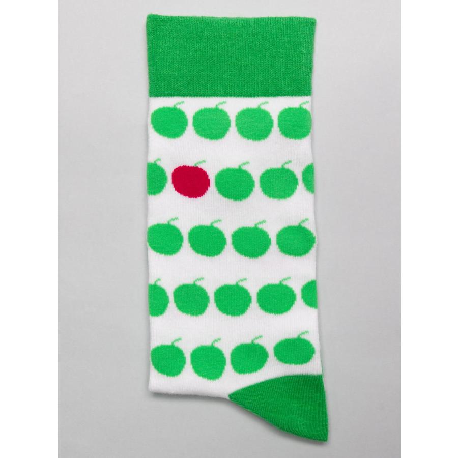 CotonDoux（コトンドゥ） ソックス 靴下 くつした メンズ 男女兼用 柄 ポップ 可愛い オシャレ お洒落 かわいい 青りんご  s42626 |  | 01