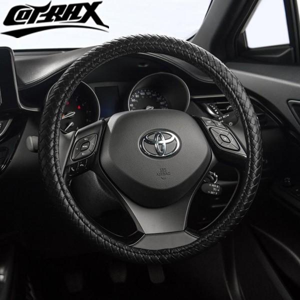 【COTRAX】ハンドルカバー チェック柄 レザー  Sサイズ  ステアリング  軽自動車&普通車 兼用 滑り防止 N-BOX ムーヴ タント ノートなど (ブラック) |  | 01