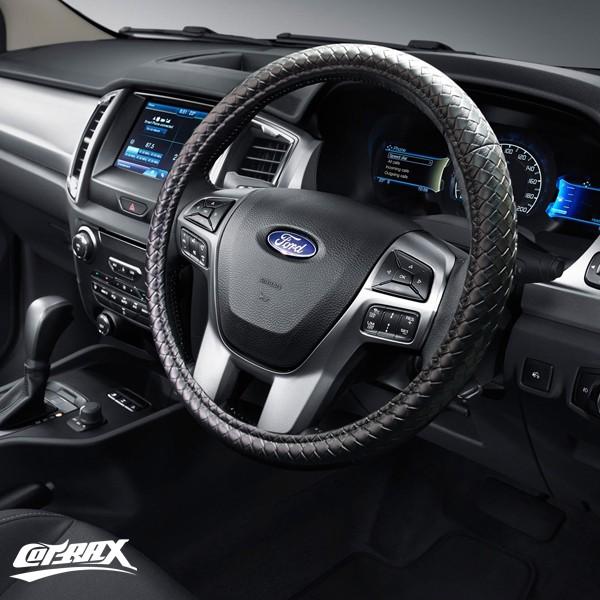 【COTRAX】ハンドルカバー チェック柄 レザー  Sサイズ  ステアリング  軽自動車&普通車 兼用 滑り防止 N-BOX ムーヴ タント ノートなど (ブラック) |  | 02