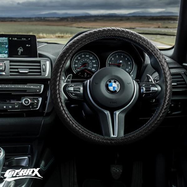 【COTRAX】ハンドルカバー チェック柄 レザー  Sサイズ  ステアリング  軽自動車&普通車 兼用 滑り防止 N-BOX ムーヴ タント ノートなど (ブラック) |  | 05