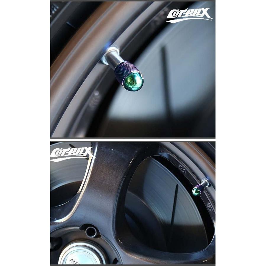 Cotrax アルミ製 エアバルブキャップ チタン 焼き色風 虹色 タイヤ バルブキャップ 車 バイク 自転車 汎用パーツ 砲弾型 ネオクローム 4個セット Cx Cotraxjapan 通販 Yahoo ショッピング