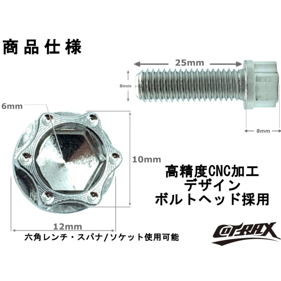 COTRAX】スターヘッドステンレスボルト M8-25mm P1.25 シルバー ドレス