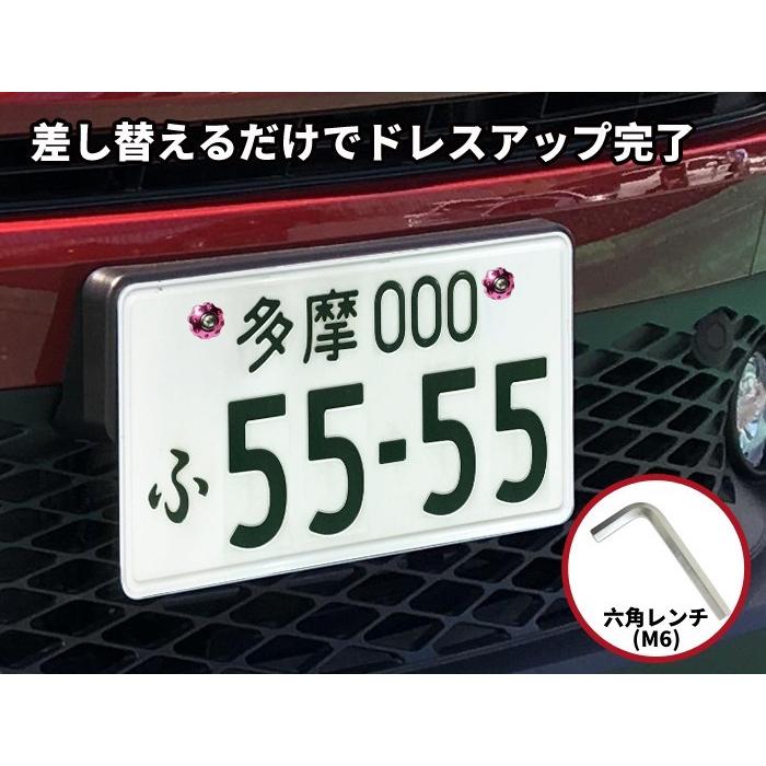 ナンバーボルトキャップ2個セット キャップカラー選択 盗難防止 ドレスアップ アルマイト 車 バイク ナンバープレート ナンバーボルト シルバー 超定番