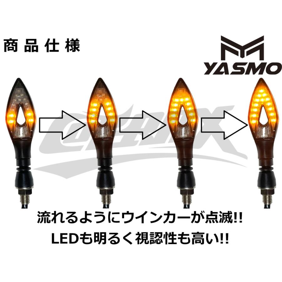 YASMO】ホールリーフタイプLEDシーケンシャルウインカー スモーク