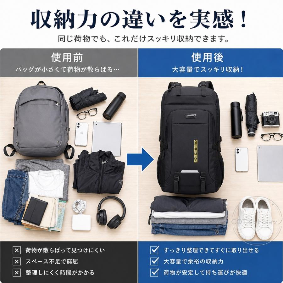 リュック 登山 大容量 60L 80L リュックサック メンズ レディース 撥水 旅行 キャンプ 防災用リュック 地震 災害対策 アウトドア バックパック 送料無料 |  | 05