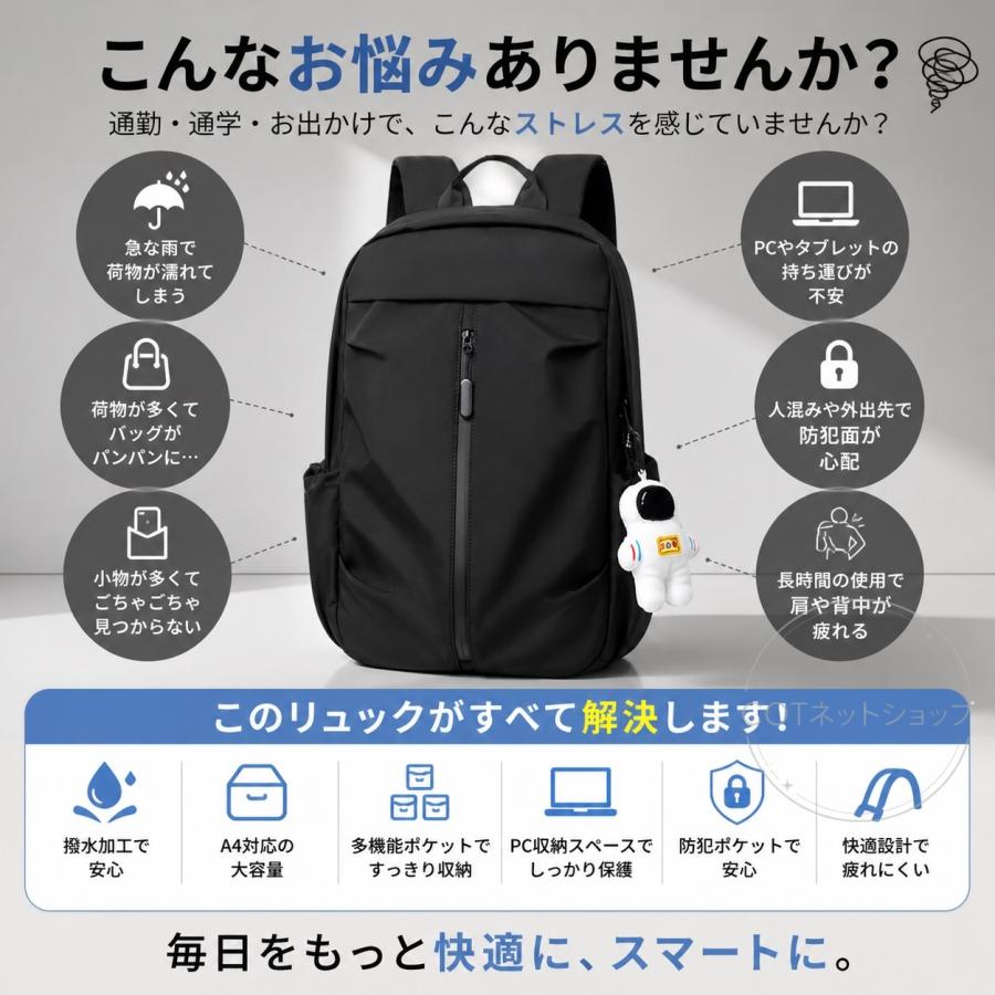 リュック レディース メンズ リュックサック 大容量 防水 軽い シンプル デイバッグ バックパック 多収納 大きめ 男女兼用 撥水 超軽量 カップル 通学 |  | 01