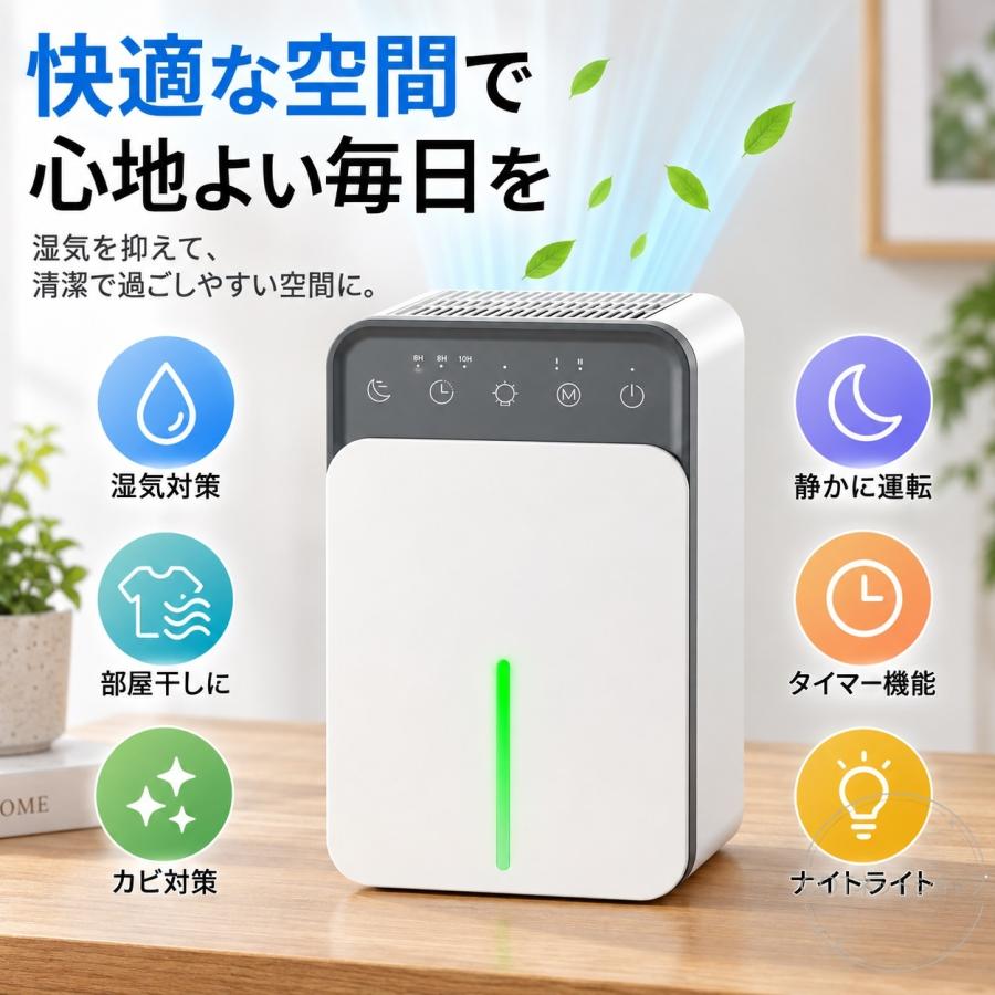 除湿機 衣類乾燥 空気清浄機 コンプレッサー コンパクト 小型 静音 除湿乾燥機 乾燥器 1500ML 大容量 パワフル除湿 ベルチェ式 省エネ 軽量 梅雨 部屋干し |  | 03