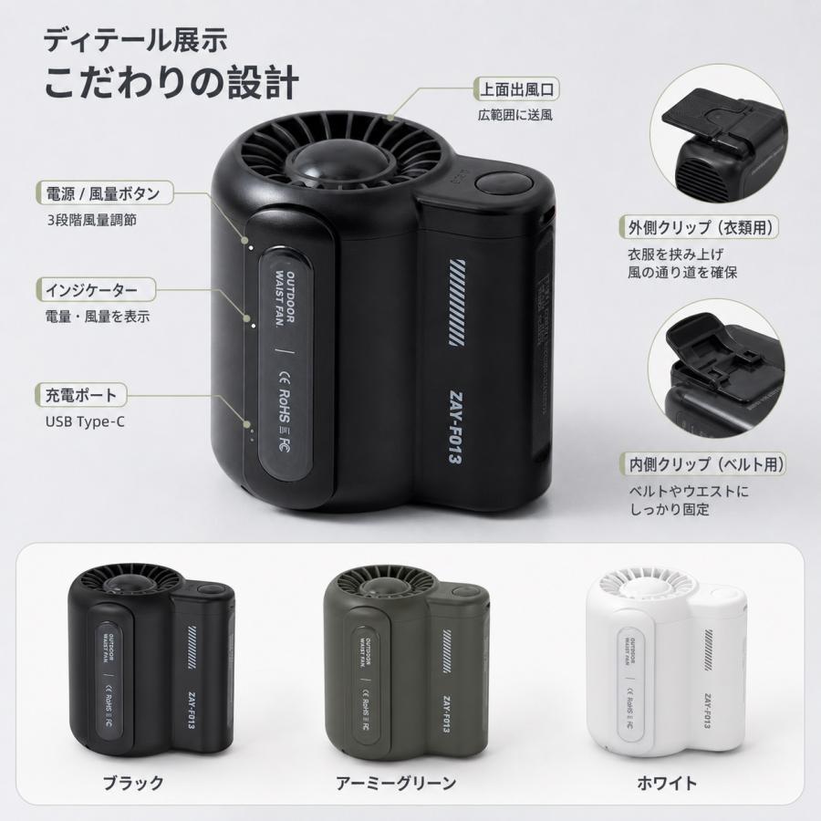 腰掛け扇風機 冷却プレート付き ベルトファン 超高速 強力送風 4500mAh大容量 4way手持ち 首掛け 卓上 腰掛け ハンディファン 静音 軽量 熱中症対策 |  | 04
