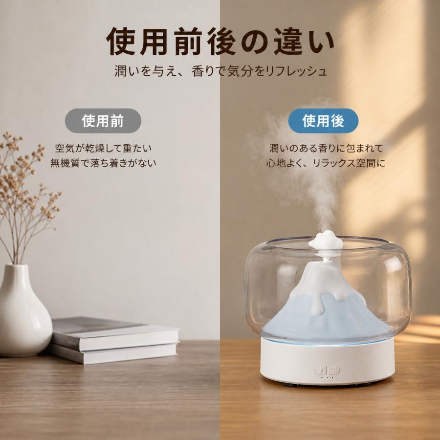 ＼雪山のような美しさ／加湿器 卓上 アロマライト アロマディフューザー アロマ ライト加湿器 デスクコンパクト 小型 LEDライト 空焚き防止 乾燥対策 |  | 03