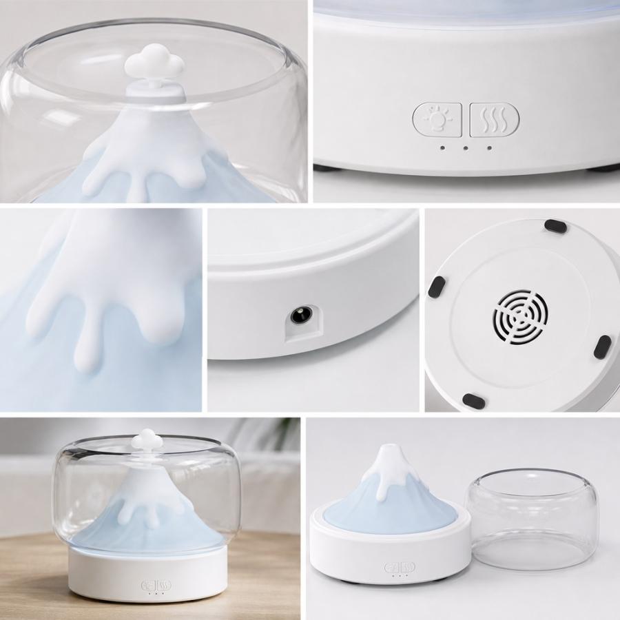 ＼雪山のような美しさ／加湿器 卓上 アロマライト アロマディフューザー アロマ ライト加湿器 デスクコンパクト 小型 LEDライト 空焚き防止 乾燥対策 |  | 04