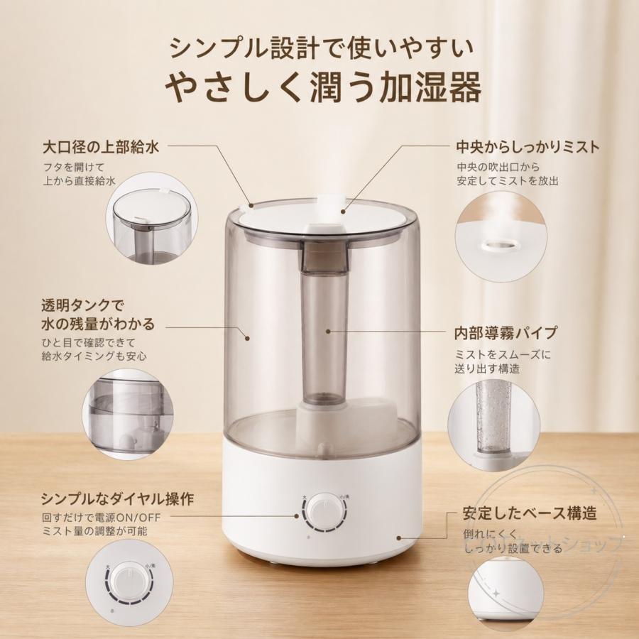 2026最新型 加湿器 大容量7.8L 超音波加湿器 スタイリッシュ アロマ対応 強力加湿 ミスト調整 静音 ウイルス対策 乾燥防止 花粉 上部給水 オフィス 寝室 省エネ |  | 03