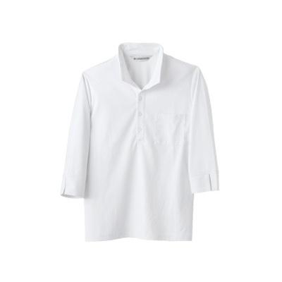 『3年保証』 ニットシャツMC2711白（男女兼用・七分袖)M 厨房用衣料、調理服
