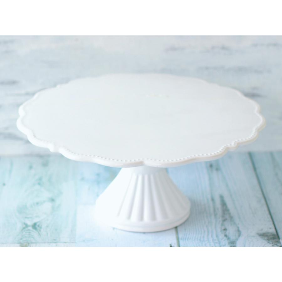 ケーキスタンド 花リム 白 大 28cm 最大68 Offクーポン