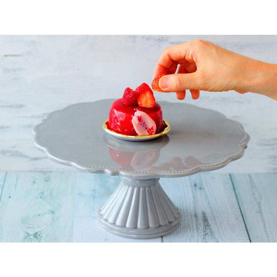 ケーキスタンド 花リム グレー 大 28cm お得プライス Cotta 通販 Paypayモール