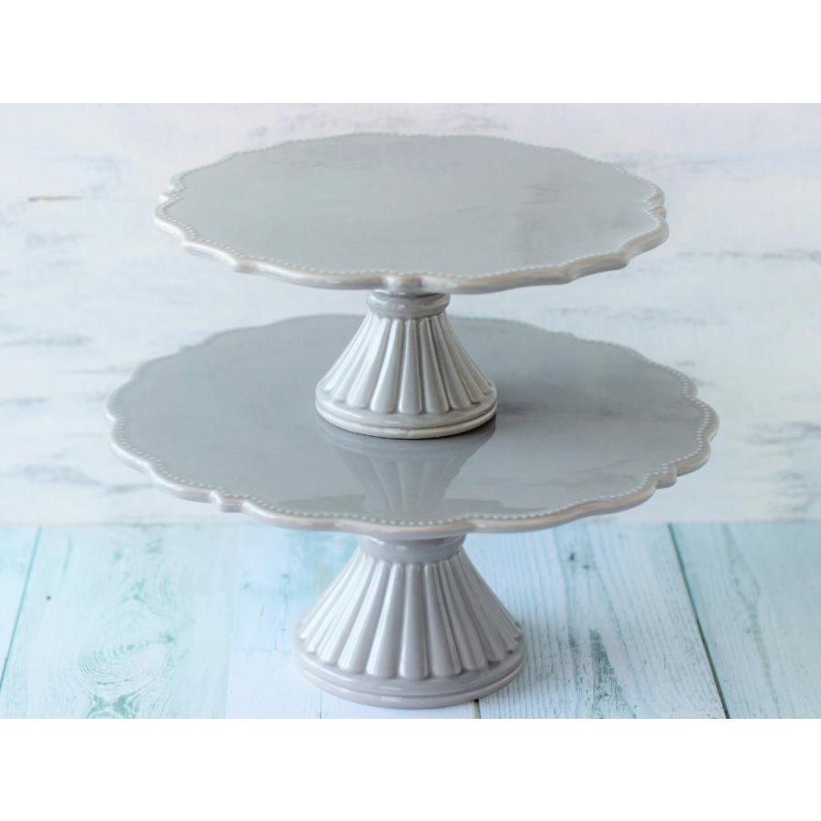 ケーキスタンド 花リム グレー 大（28cm) | cotta | 02