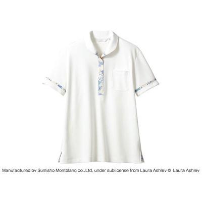 LAURA ASHLEY ニットシャツ LW201-13(オフホワイト アメリ ブルー) M