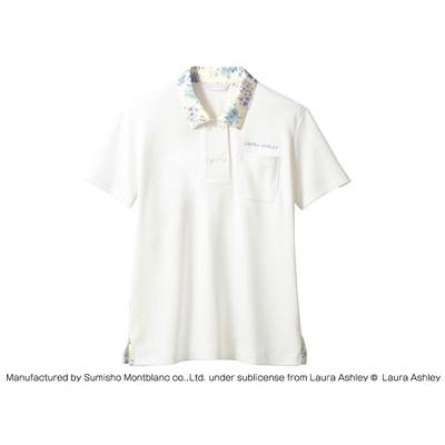 LAURA ASHLEY ニットシャツ LW202-13(オフホワイト/アメリ ブルー) S