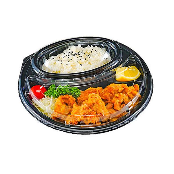 [ケース販売]デリカランチ DLサークル24-24 黒（嵌合蓋セット）