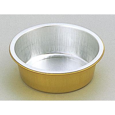 [ケース販売]アルミ容器 丸型スムース 10cm ゴールド(A3150-E)
