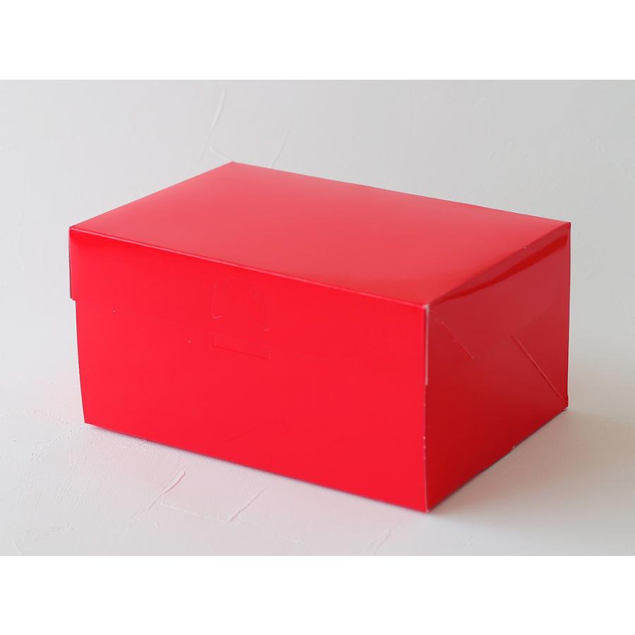 [ケース販売]ケーキ箱 ロックBOX105 レッド 5×7