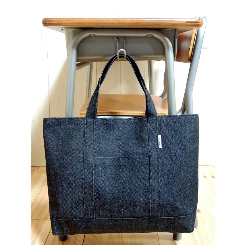 レッスンバッグL デニム絵本袋 ソフトタイプ 手提げ式 : コットン