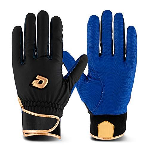 DeMARINI(ディマリニ) 野球 バッティング グラブ(グローブ) 冬用(両手用) ブラック×ブルー WTABG0903L バッティング用手袋