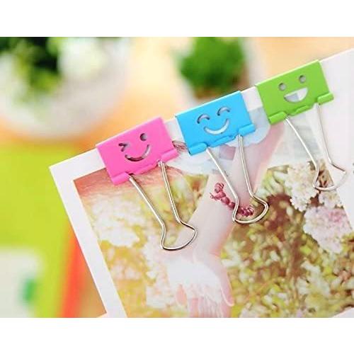 ぴぴっと かわいい スマイルクリップ 文房具 カラー ダブルクリップ カラフル クリップ 50個セット 19mm 22新発