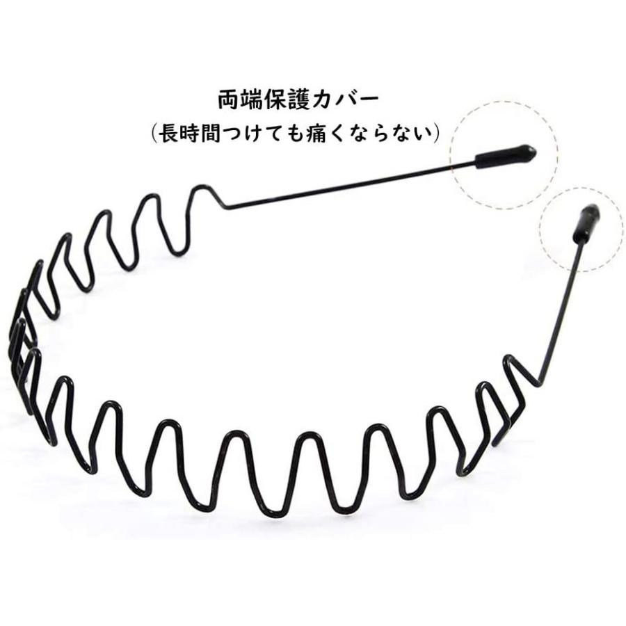 メンズ カチューシャ レディース ヘアバンド 高評価のクリスマスプレゼント 波型 スプリング 男女兼用 髪留め シンプル 黒 ヘアアクセサリー 前髪 髪飾り 固定 洗顔用